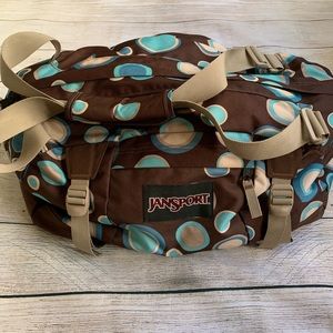 Brown polka dot duffle